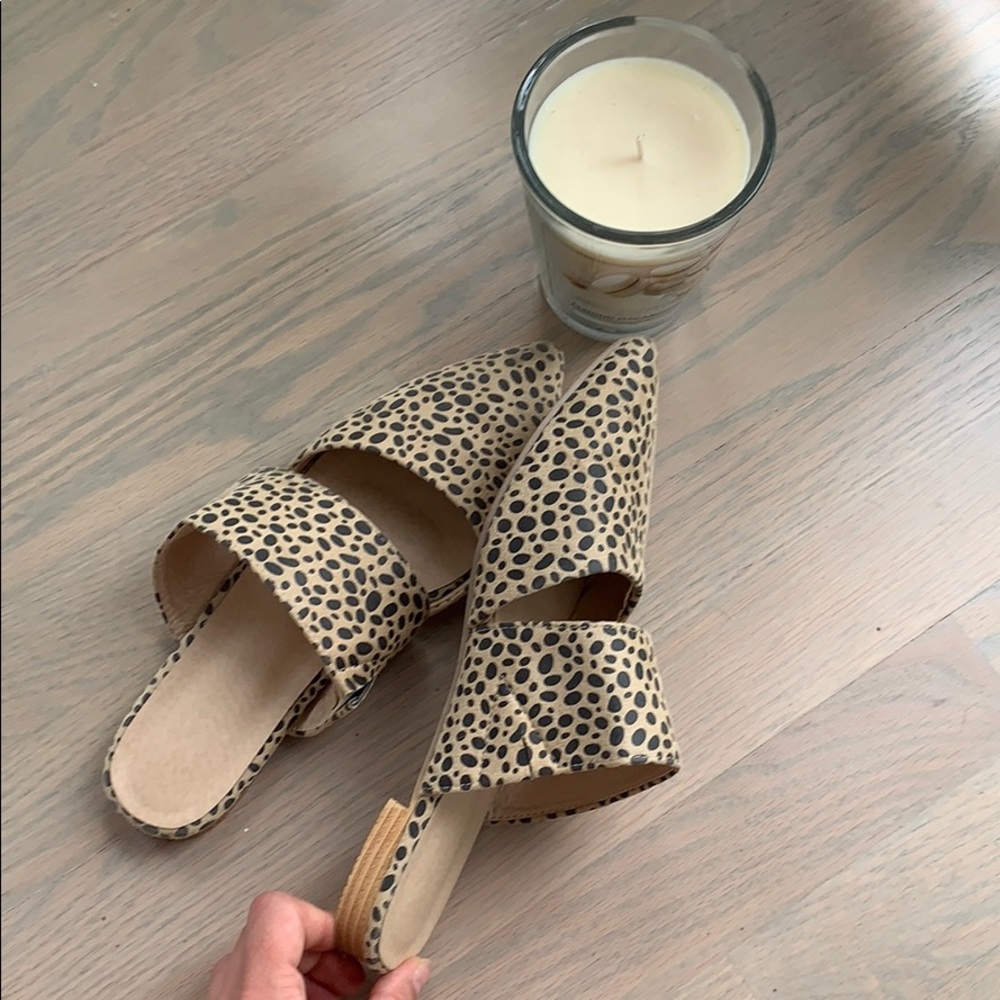 Leopard Suede like Mules